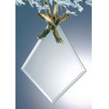Alicia Beveled Economy Diamond Ornament with Gold Ribbon - Jade Glass